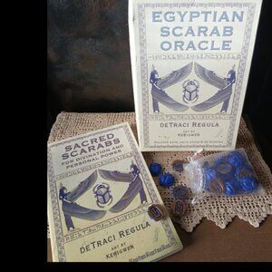 Egyptian Scarab Oracle Kit, by DeTraci Regula, Divination Book & 30 Scarabs